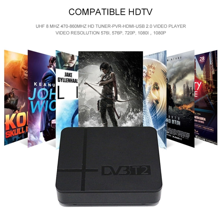 Mini Terrestrial Receiver HD DVB-T2 Set Top Box, Support USB / HDMI / MPEG4 /H.264