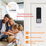 B10 52 Chimes 110dB Doorbell Receiver Low Power Consumption Home Door Tools, US Plug, AC 90-260V, B10 White US Plug, B10 Black US Plug