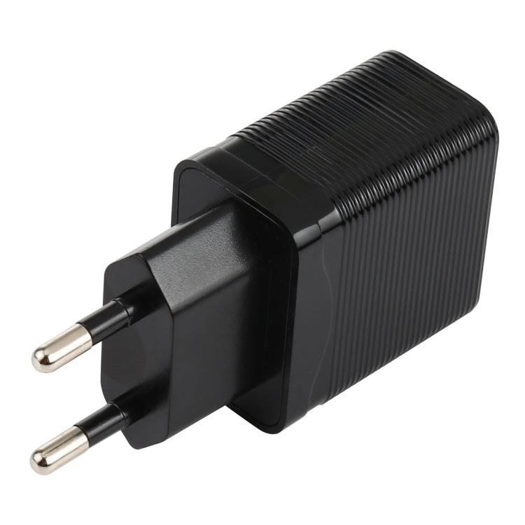 LZ-728 QC 3.0 USB + PD 20W USB-C / Type-C Fast Travel Charger, EU Plug, EU Plug