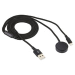 For iPhone / Apple Watch 2 In 1 8 Pin + Magnetic Charging Base Multi-function Charging Cable, Length: 1m, 2 In 1