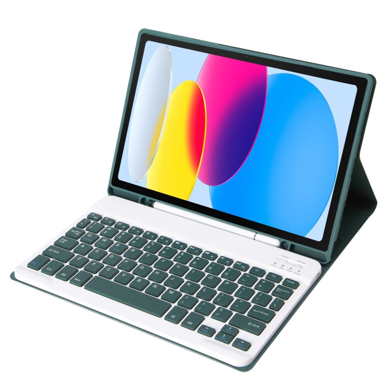 For iPad 11 2025 / 10th Gen 10.9 2022 A10B Lambskin Texture Ultra-thin Bluetooth Keyboard Leather Tablet Case with Pen Slot, A10B