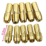 10 PCS Three-claw Copper Clamp Nut for Electric Mill Fittings，Bore diameter: 3.2mm, Bore diameter: 3.2mm