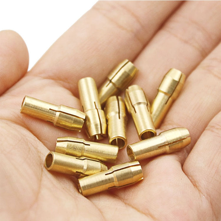10 PCS Three-claw Copper Clamp Nut for Electric Mill Fittings，Bore diameter: 3.2mm, Bore diameter: 3.2mm