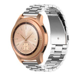 For Huami GTS/Galaxy Watch 42/40/44 Universal Three Beads Stainless Steel Watch Wrist Strap 20mm, Black, Gold, Rose Gold, Colourful, Silver