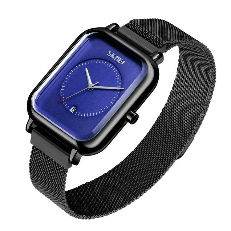 SKMEI 9207 Fashion Creative Simple Watch Men Magnetic Buckle Mesh Belt Steel Belt Couple Quartz Watch