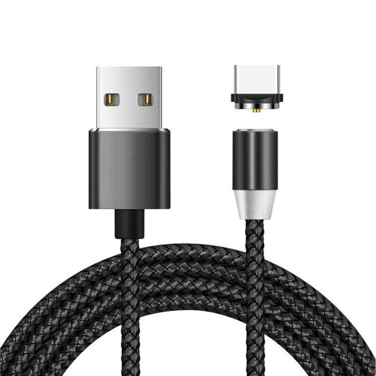 USB to USB-C / Type-C Magnetic Metal Connector Nylon Two-color Braided Magnetic Data Cable, Cable Length: 1m, USB-C / Type-C
