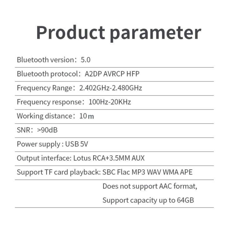 R6 NFC Bluetooth 5.0 Desktop Music Receiver Bluetooth Receiver, Support TF Card