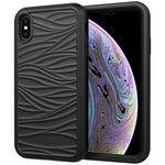 For iPhone XR Wave Pattern 3 in 1 Silicone+PC Shockproof Protective Case