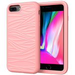 For iPhone SE（2020） Wave Pattern 3 in 1 Silicone+PC Shockproof Protective Case