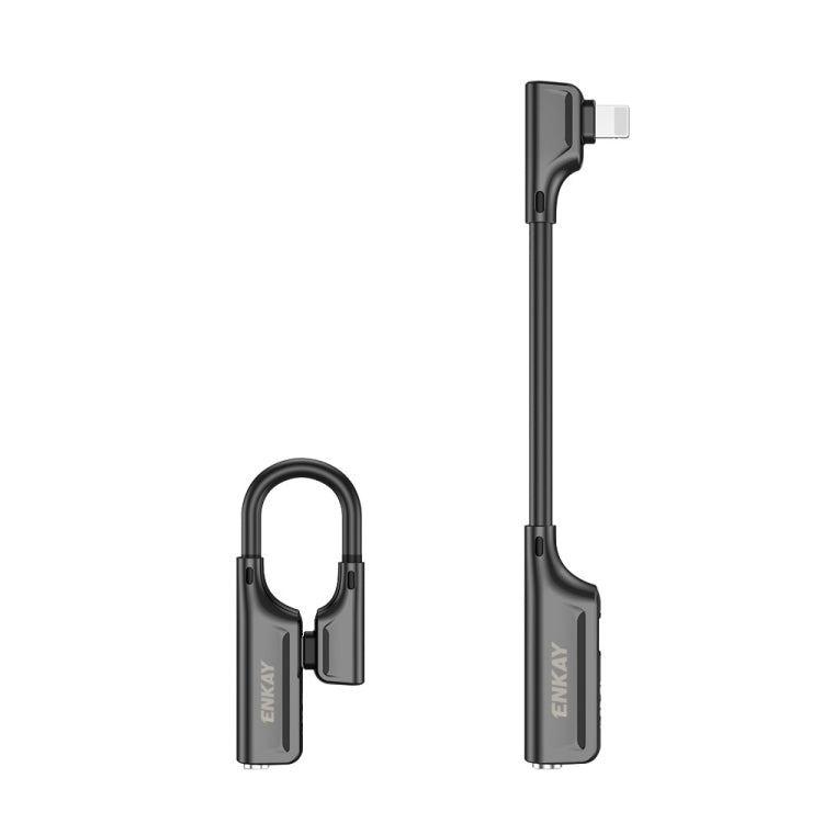 ENKAY ENK-AT103 8 Pin to 3.5mm Audio ＆ 8 Pin Charging Interfaces Converter Zinc Alloy Adapter, 3.5mm Audio ＆ 8 Pin Charging