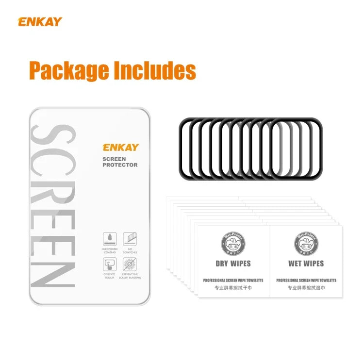 10 PCS For Apple Watch Series 6/5/4/SE 40mm ENKAY Hat-Prince 3D Full Screen PET Curved Hot Bending HD Screen Protector Film, For Apple Watch Series 6/5/4/SE 40mm