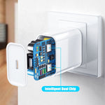PD 20W Single USB-C / Type-C Interface Travel Charger, EU Plug, Actual 20W EU Plug