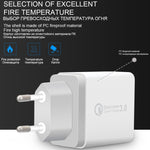 SDC-30W 30W QC 3.0 USB + 2.4A Dual USB 2.0 Ports Mobile Phone Tablet PC Universal Quick Charger Travel Charger, EU Plug, EU Plug