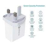 SDC-30W 2 in 1 USB to USB-C / Type-C Data Cable + 30W QC 3.0 USB + 2.4A Dual USB 2.0 Ports Mobile Phone Tablet PC Universal Quick Charger Travel Charger Set, UK Plug, with USB-C / Type-C Cable, UK Plug
