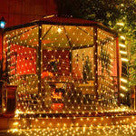 4x6m 672 LEDs Waterproof Fishing Net Lights Curtain String Lights Fairy Wedding Party Holiday Decoration Lamps 220V, EU Plug