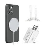 XJ-32 3 in 1 15W Magnetic Suction Wreless Charging + PD 20W USB-C / Type-C Travel Charging + USB-C / Type-C to 8 Pin Fast Charging Cable for iPhone Series, US Plug, EU Plug, UK Plug