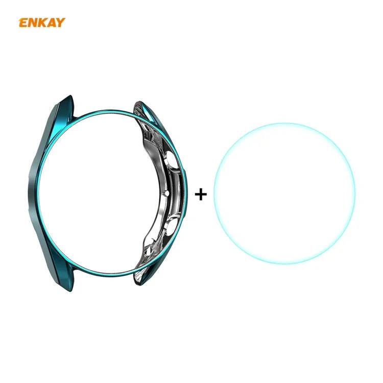 For Samsung Galaxy Watch 3 41mm 2 in 1 ENKAY Hat-Prince Electroplate Soft TPU Case + 0.2mm 9H 2.15D Curved Edge Tempered Glass Film