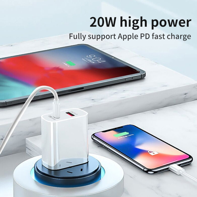 SDC-20WA+C 20W PD 3.0 + QC 3.0 USB Dual Fast Charging Universal Travel Charger with Micro USB to 8 Pin Fast Charging Data Cable, UK Plug, USB to 8 Pin (UK Plug)