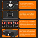 B051 2 Input And 1 Output Power Amplifier And Speaker Selection Switcher Output With Volume Adjustment 2 Power Amplifiers Audio Switcher Switch Distribution Comparator, B051