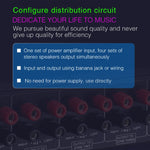 1 In And 4 Out Amplifier Sound Speaker Distributor, 4-Area Sound Source, Signal Distribution Panel, Single Audio Input, 300W Per Channel, B030