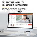 C10 2K HD Without Distortion 360 Degrees Rotate Three-speed Fill Light USB Free Drive Webcams, Built-in  Sound Clearer Microphone