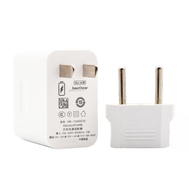 HW-66W 6A USB Fast Charging Travel Charger With EU Plug Conversion Head, With EU Plug