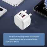 YSY-6087PD 20W PD3.0 + QC3.0 Dual Fast Charge Travel Charger with USB to Type-C Data Cable, EU Plug, US Plug, UK Plug