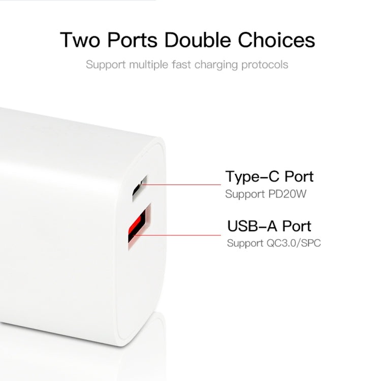 CS-20W Mini Portable PD3.0 + QC3.0 Dual Ports Fast Charger, Charger