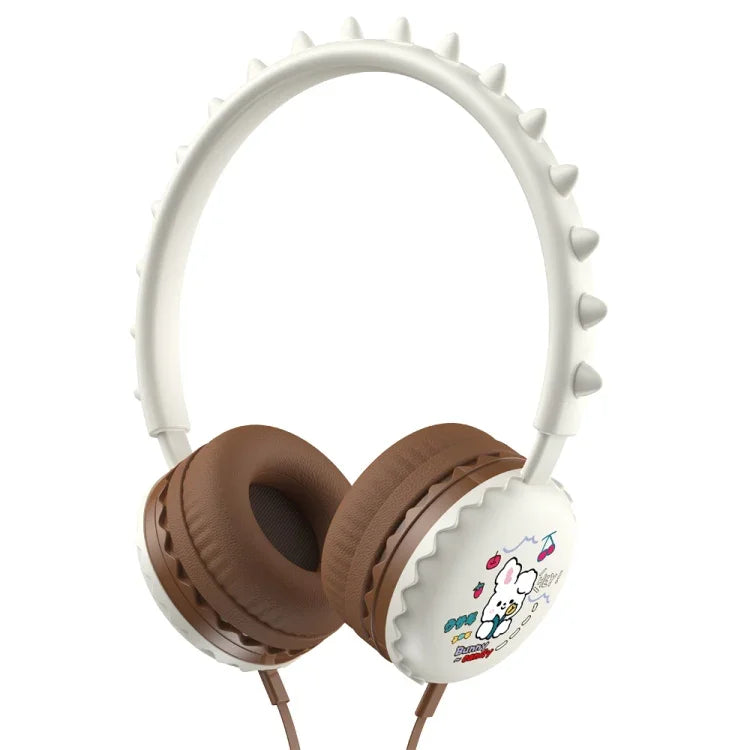 Y19 Cute Cartoon Wired Headphones For Children Kids With Microphone Stereo Music Helmet Earphones For Kids Gifts
