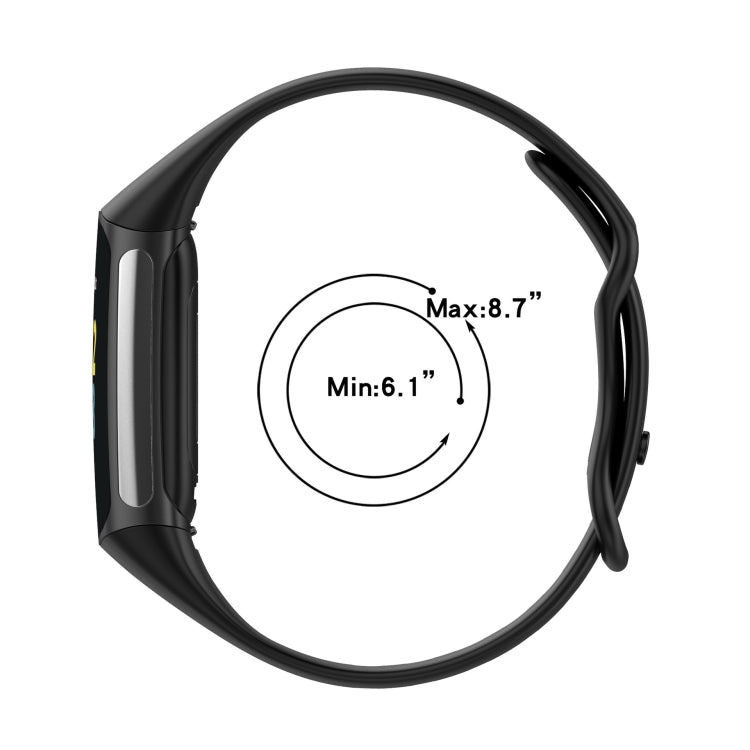 For Fitbit Charge 5 Monochromatic Silica Gel To Replace Watch Strap, Size：Large Size, Size: Small Size