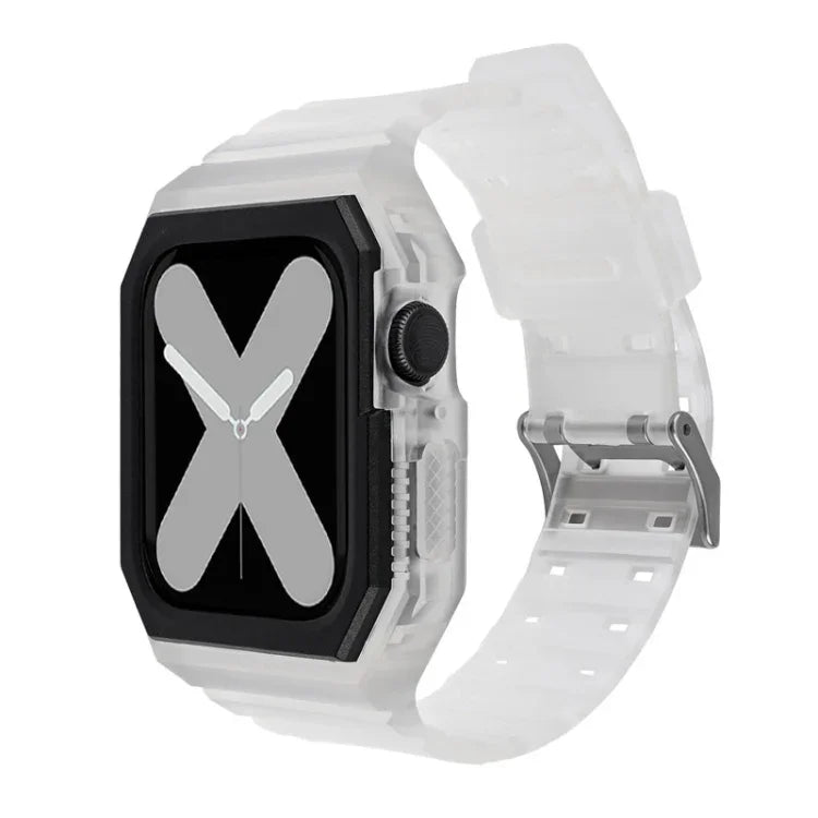 Silicone Strap with Case For Apple Watch Series, 7 41mm / 6&SE&5&4 40mm / 3&2&1 38mm, 7 45mm / 6&SE&5&4 44mm / 3&2&1 42mm