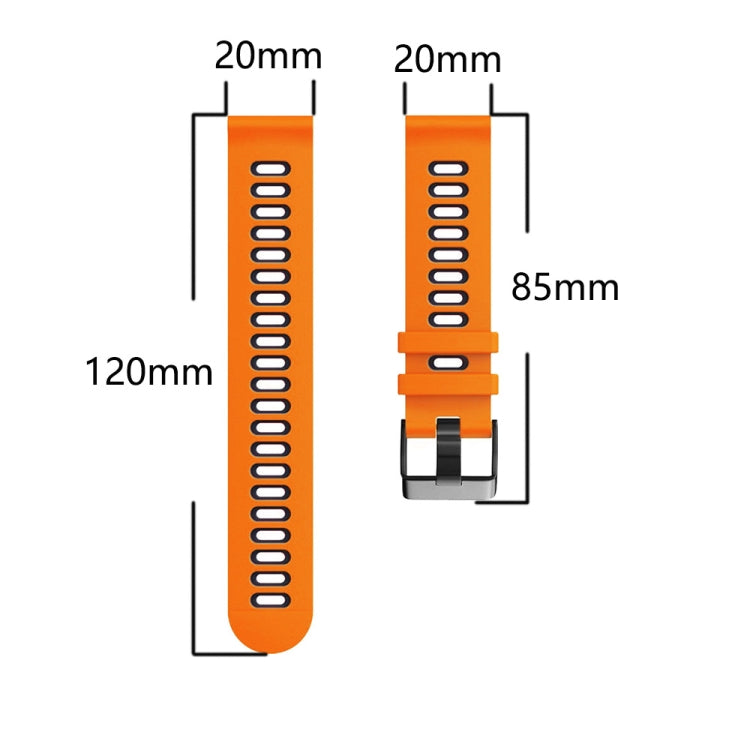 20mm Mixed-Color Silicone Strap, For Samsung Galaxy Watch 4 40mm, For Samsung Galaxy Watch 4 44mm