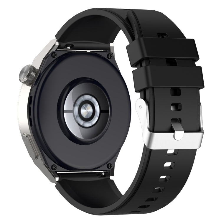 Protruding Head Silver Buckle Silicone Watch Band, For Huawei Watch GT 3 Pro 46mm 22mm, For Huawei Watch GT 3 Pro 43mm 20mm