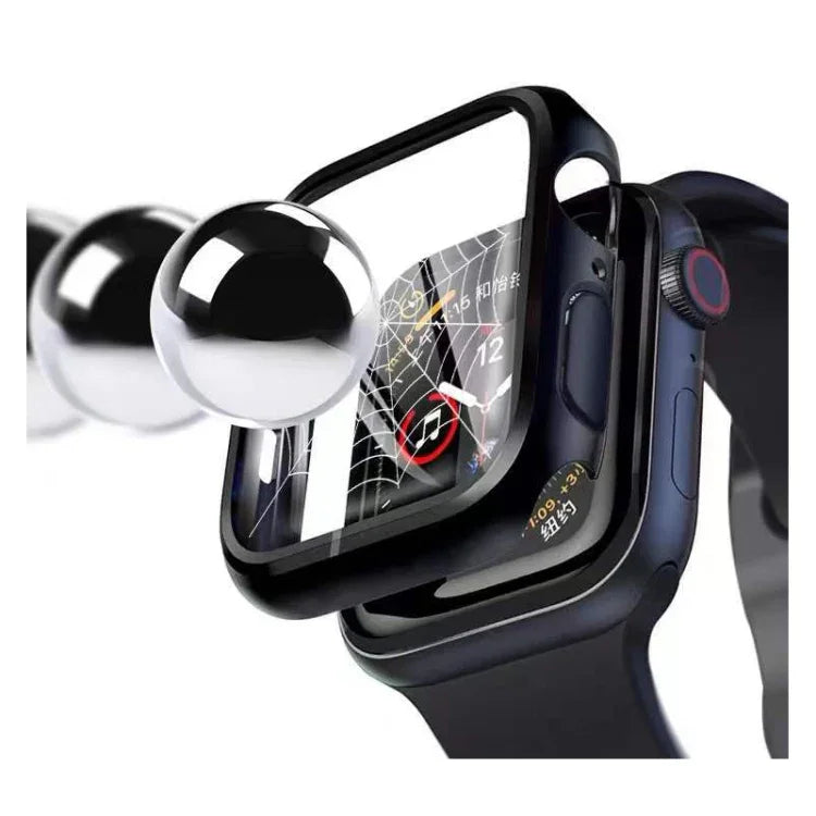 Electroplating Two-color PC+Tempered Film Watch Case, For Apple Watch Series 6/5/4/SE 40mm, For Apple Watch Series 3/2/1 38mm