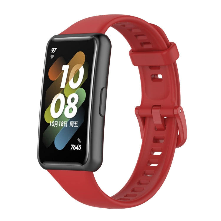 Solid Color Silicone Watch Band, For Huawei Band 7