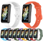 Solid Color Silicone Watch Band, For Huawei Band 7