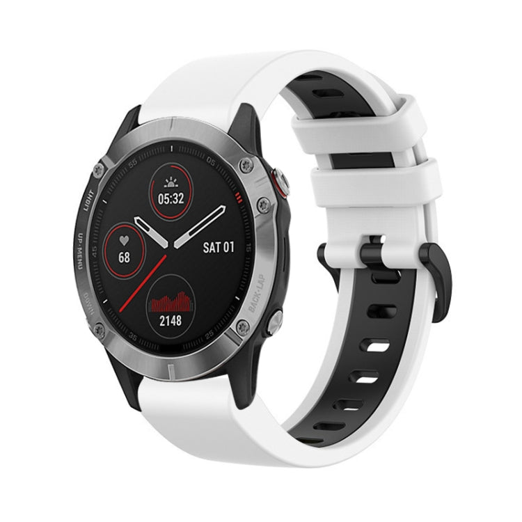 22mm Silicone Sports Two-Color Watch Band, For Garmin Fenix 6, For Garmin Fenix 6 Pro, For Garmin Fenix 5, For Garmin Fenix 5 Plus, For Garmin Forerunner 945, For Garmin Forerunner 935