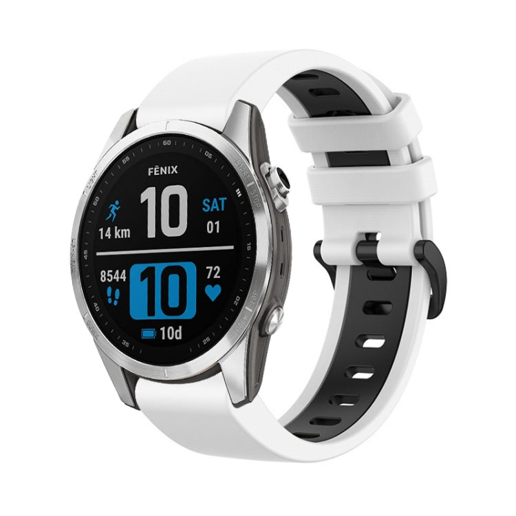 22mm Silicone Sports Two-Color Watch Band, For Garmin Fenix 7s, For Garmin Fenix 7S Solar, For Garmin Fenix 7S Sapphire Solar, For Garmin Instinct 2S, For Garmin Fenix 6S, For Garmin Fenix 6S Pro
