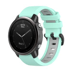 22mm Silicone Sports Two-Color Watch Band, For Garmin Fenix 5S, For Garmin Fenix 5S Plus