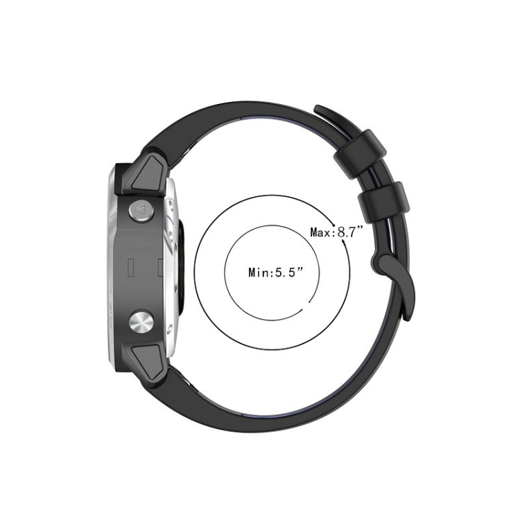 22mm Silicone Sports Two-Color Watch Band, For Garmin Fenix 5S, For Garmin Fenix 5S Plus
