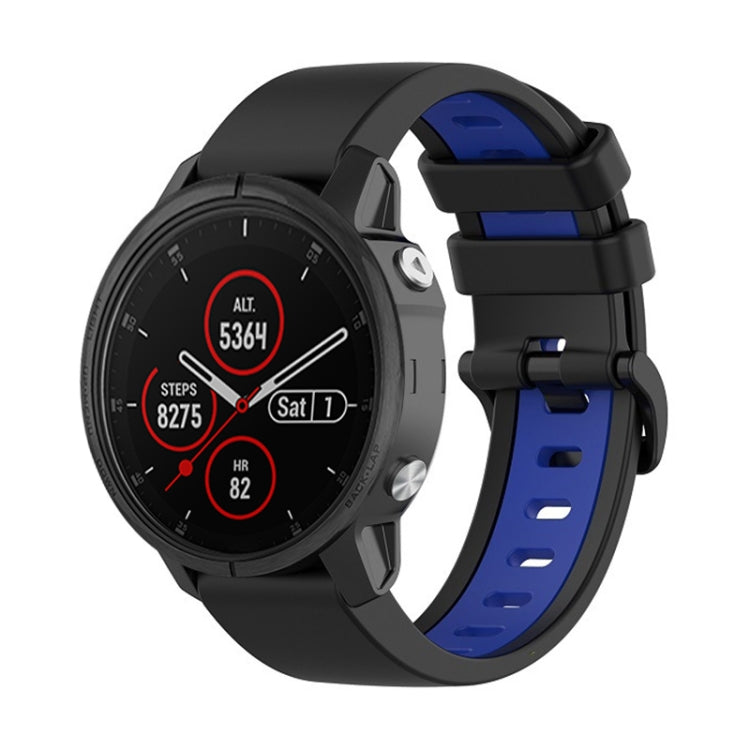 22mm Silicone Sports Two-Color Watch Band, For Garmin Fenix 5S, For Garmin Fenix 5S Plus
