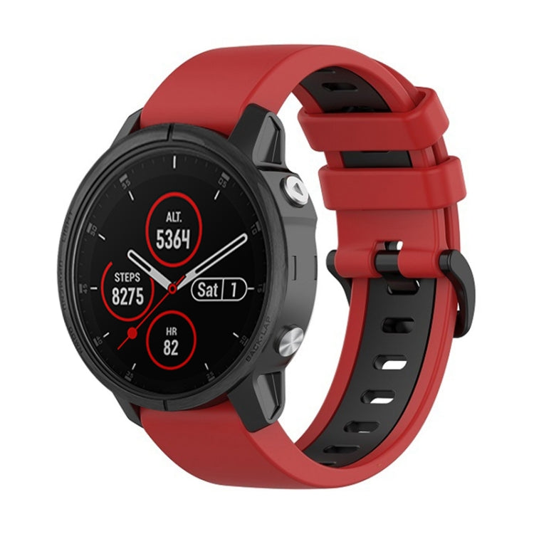 22mm Silicone Sports Two-Color Watch Band, For Garmin Fenix 5S, For Garmin Fenix 5S Plus