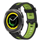 20mm Vertical Pattern Two-Color Silicone Watch Band, For Samsung Galaxy watch 42mm, For Samsung Gear Sport, For Samsung Gear S2 Classic