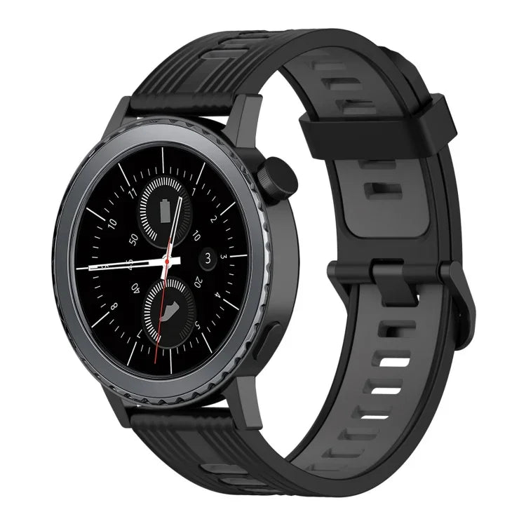20mm Vertical Pattern Two-Color Silicone Watch Band, For Samsung Galaxy watch 42mm, For Samsung Gear Sport, For Samsung Gear S2 Classic