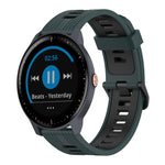 20mm Vertical Pattern Two-Color Silicone Watch Band, For Garmin Forerunner 245 Music, For Garmin Vivoactive 3 Music