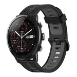 22mm Vertical Pattern Two-Color Silicone Watch Band, For Amazfit 2 Stratos, For  Amazfit Z