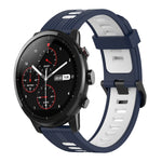 22mm Vertical Pattern Two-Color Silicone Watch Band, For Amazfit 2 Stratos, For  Amazfit Z