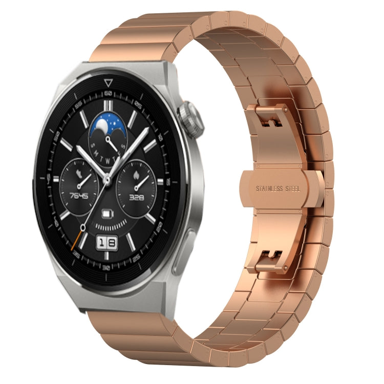 20mm One Bead Butterfly Buckle Metal Steel Watch Band, For Huawei Watch GT 3 Pro 43mm