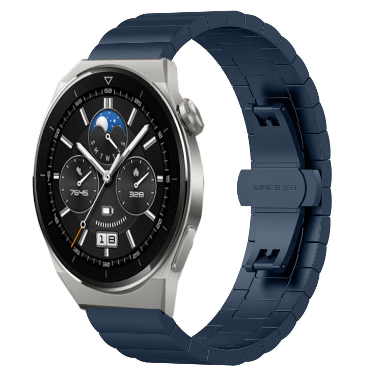 20mm One Bead Butterfly Buckle Metal Steel Watch Band, For Huawei Watch GT 3 Pro 43mm