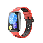 Two-Color Perforated Silicone Watch Band, For Huawei Watch Fit 2